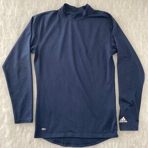Adidas Mens Navy Blue Clima Warm Tech Fit Compression Training T-Shirt Size XL